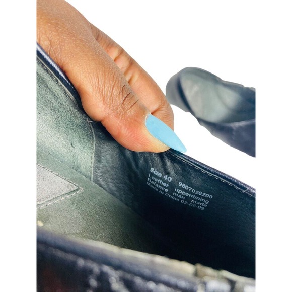 Dansko Womens Slip On Round Toe Leather Cuban Heels Loafers Shoes Black Size 40 - Picture 7 of 8